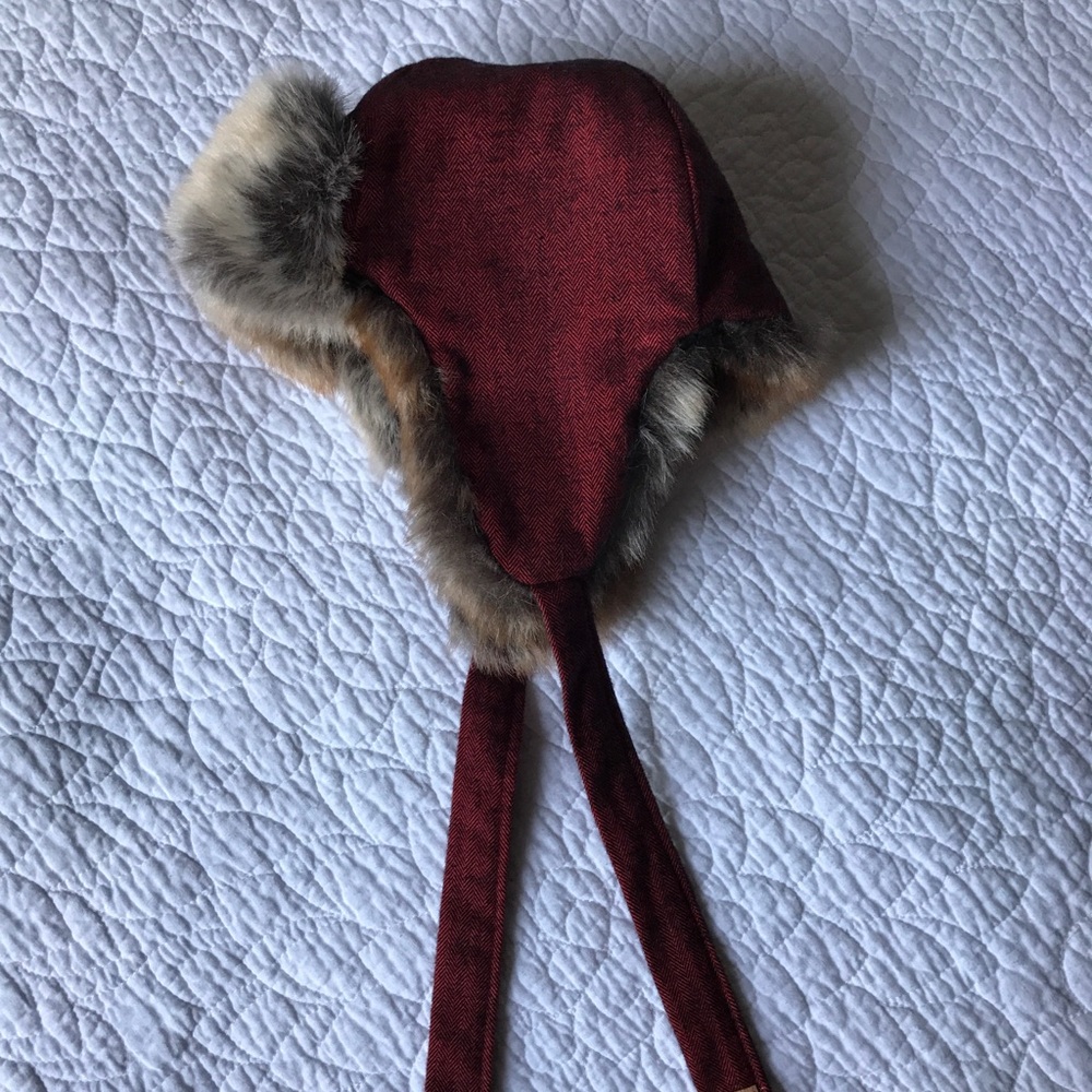 Native Fable, Hide+Cotton Trapper Hat, size 3-6mo